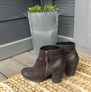 BP. black leather trolley bootie